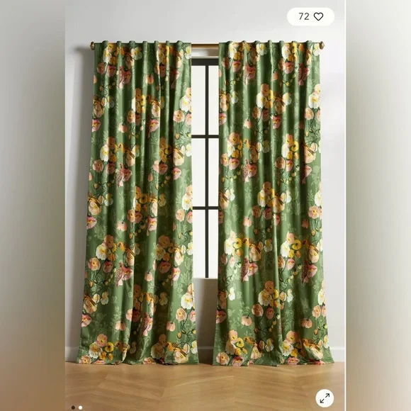 Anthropologie Nathalie Lete Marais Bird Curtains, Set of 2 Panels - Picture 1 of 4